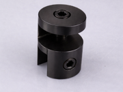 Shower Top Header Clip - Round - 10mm to 10mm Glass - Matt Black